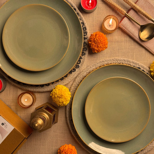 Sage Dinner Plate Light and Clay Diwali Collection