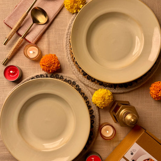 Muted Meadow Pasta Plate Light and Clay Diwali Collection
