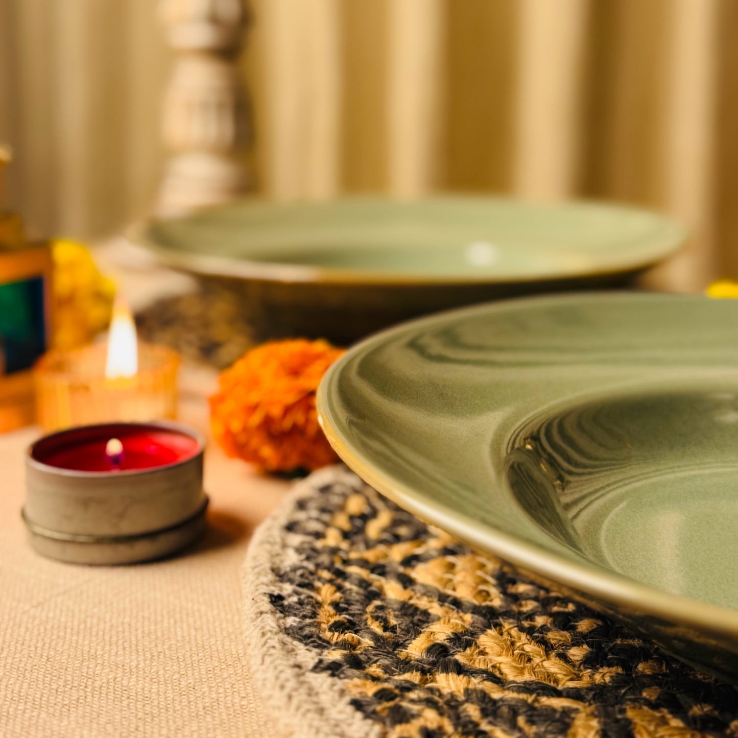 Sage Pasta Plate Light and Clay Diwali Collection