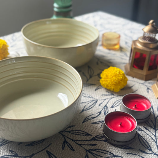 Muted Meadow Serving / Ramen Bowl Light and Clay Diwali Collection