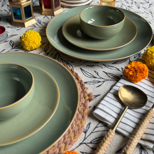 Sage Dinner Set Light and Clay Diwali Collection
