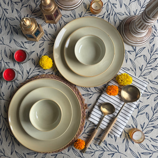 Muted Meadow Dinner Set Light and Clay Diwali Collection