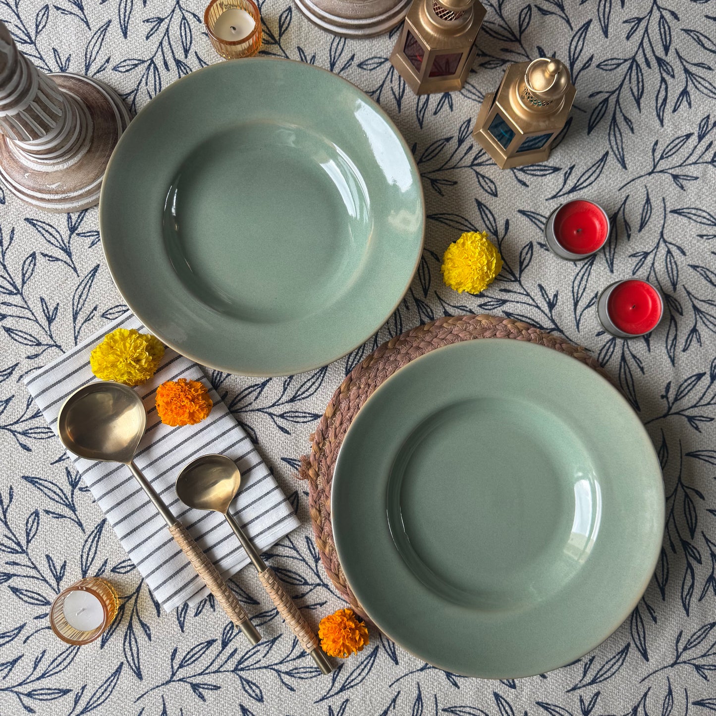 Sage Pasta Plate Light and Clay Diwali Collection